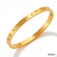 Colorfast diamond-encrusted stainless steel bracelet