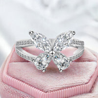 (SILVER) GLASSY BUTTERFLY Ring