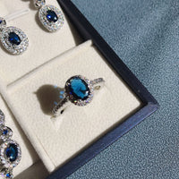 18k gold plated micro-inlaid colorful bracelet earrings ring necklace set