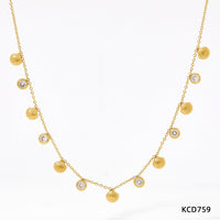 Colored zircon shell pendant stainless steel necklace anklet